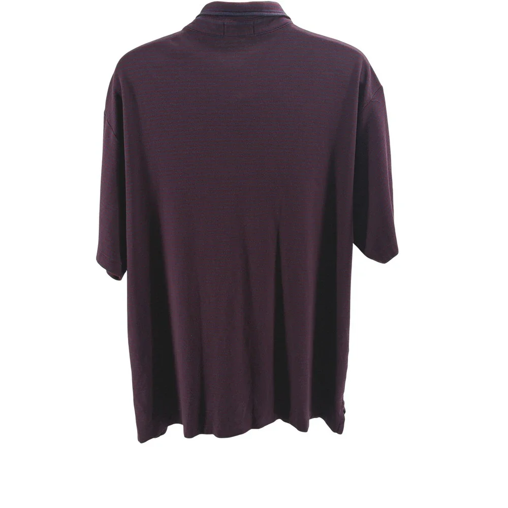 Polo Ralph Lauren Men's Striped Polo Shirt Burgundy Navy Blue Cotton‎ XLT Preppy